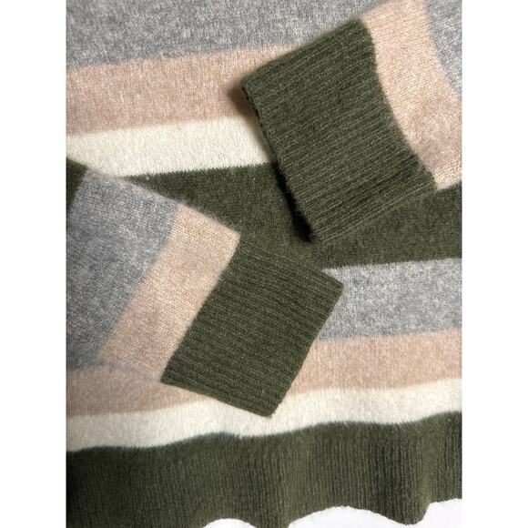 41 Hawthorn Rella Cashmere crewneck striped green, gray, tan  size small - Picture 6 of 11